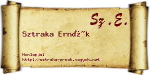 Sztraka Ernák névjegykártya